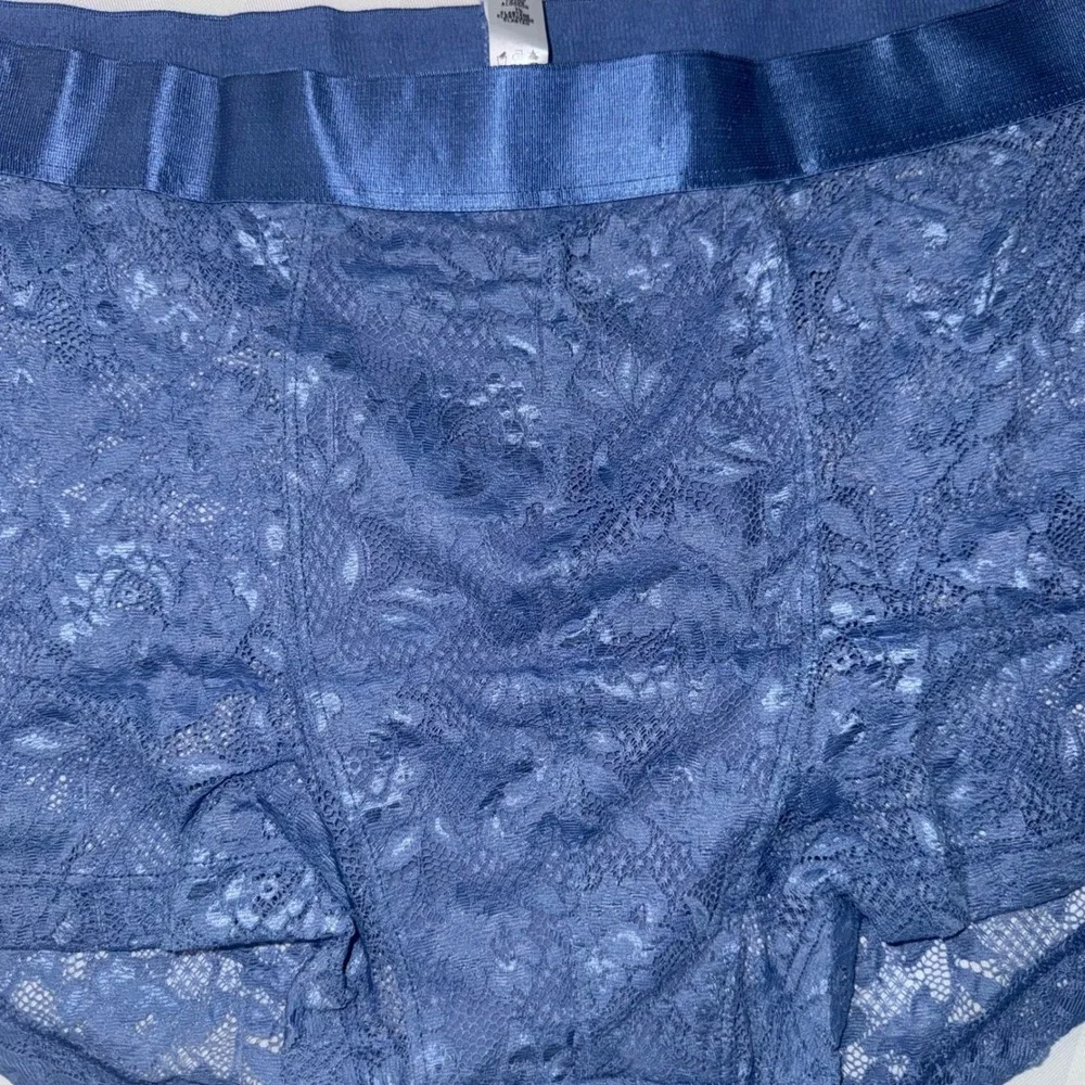 Cosabella Never Say Never Mens Lace Boxer Briefs Blue Floral Underwear New Large